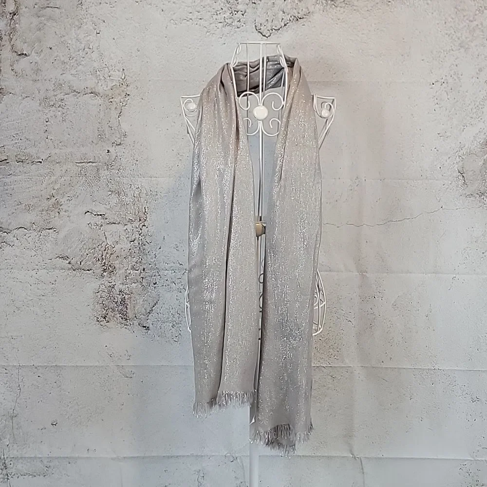 Unbranded Silver Shimmer Scarf Or Wrap Women's  70